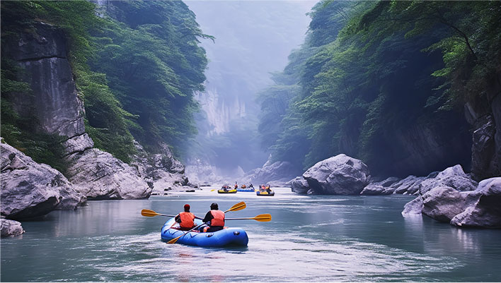 “浪尖上的過(guò)山車”古龍峽漂流